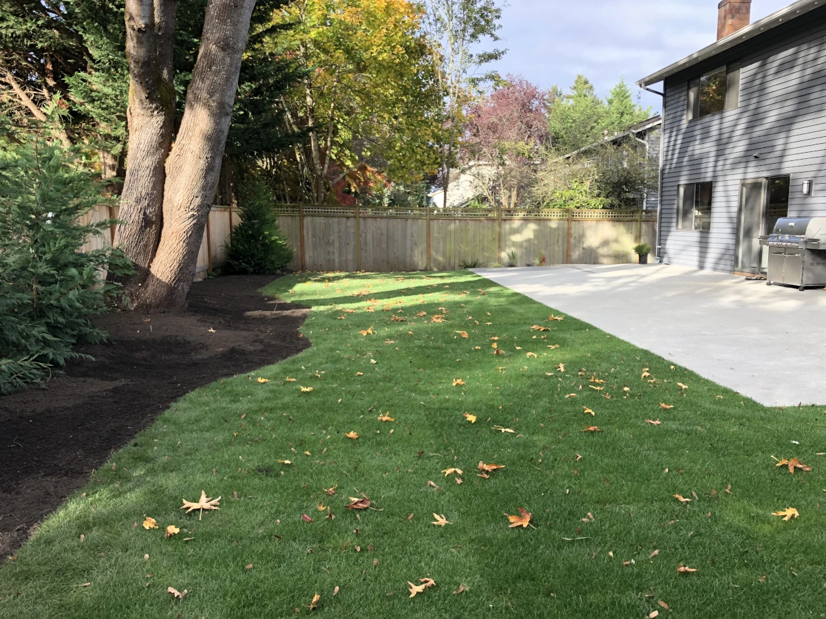 Sod installation completed — Kent, WA front yard transformation